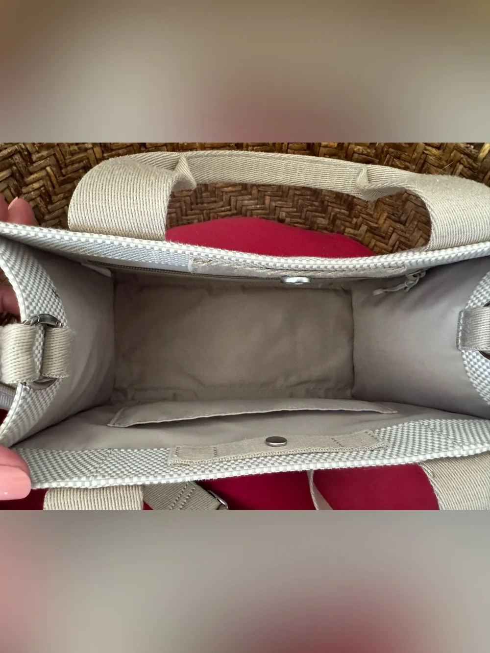 Lululemon Two-Tone Canvas Mini Tote Bag 4.5L Mojave Tan/ Light Ivory